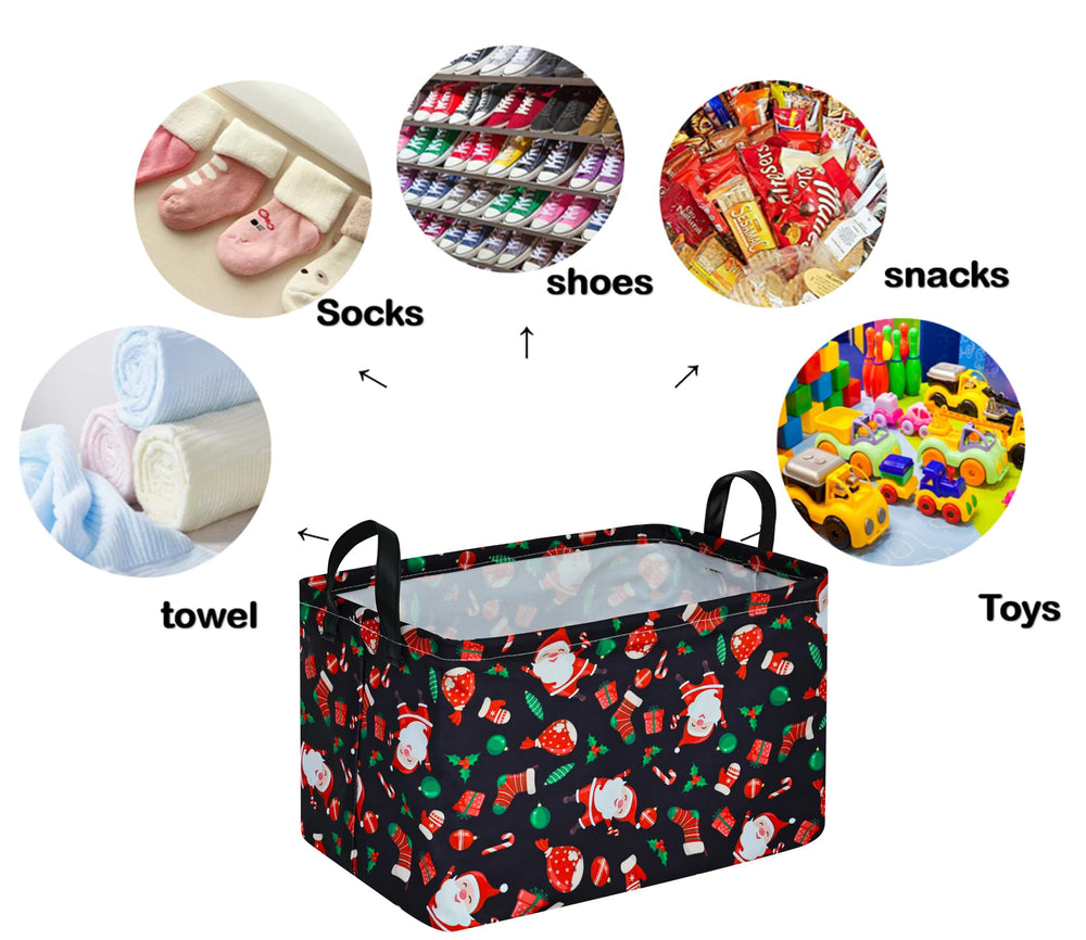 DUYIY rectangle Christmas gift basket toy-bin use keeps play area tidy.