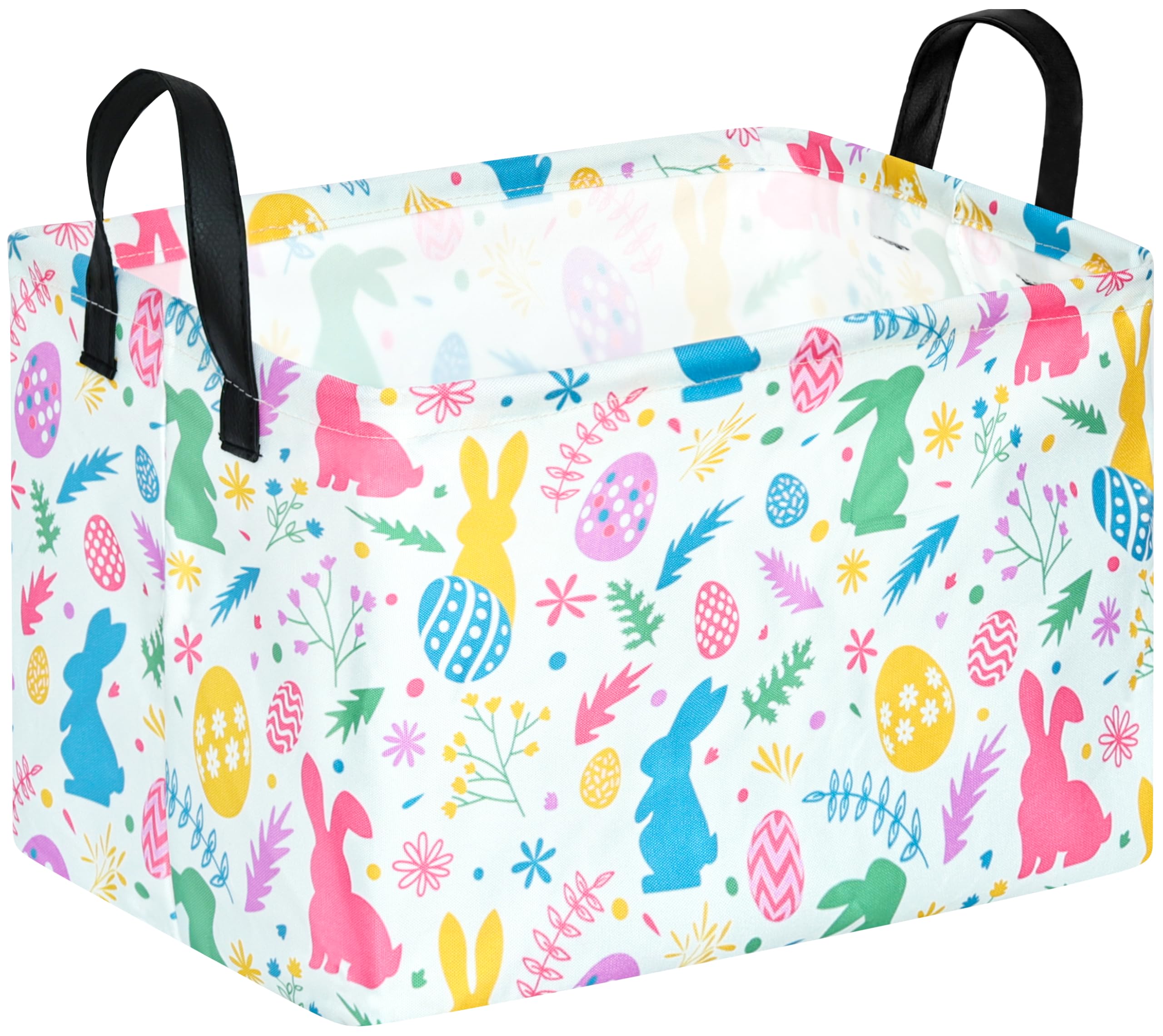 DUYIY rectangle Easter Gift Storage Basket keeps shelves organized and portable