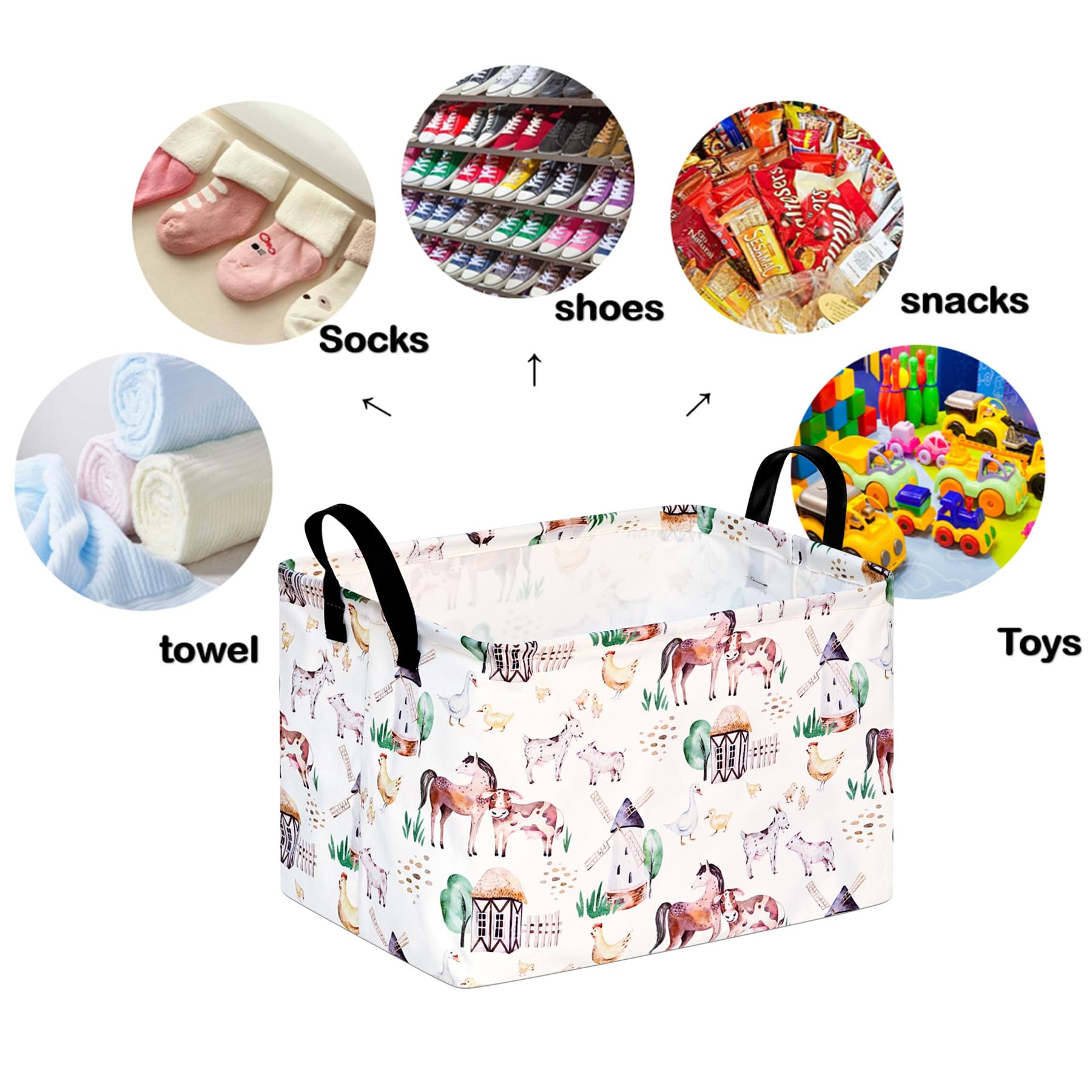 DUYIY rectangle windmill basket with reinforced handles offers a comfortable grip.