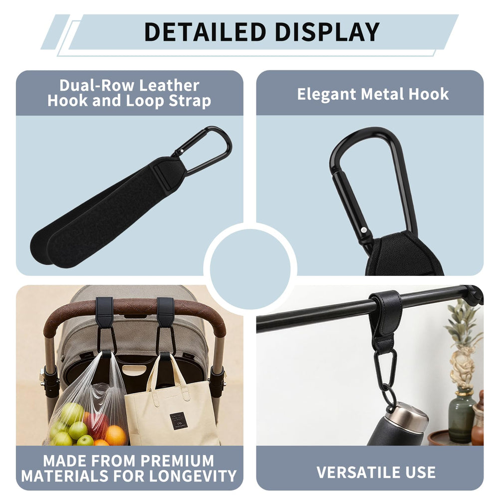 Dvvsav 4-piece set includes versatile stroller clips for trips