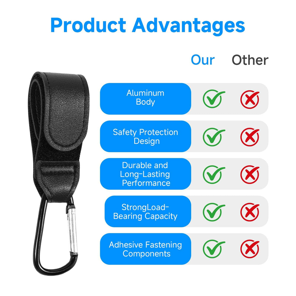 Dvvsav stroller clip secures multiple bags, reducing shoulder strain during errands.