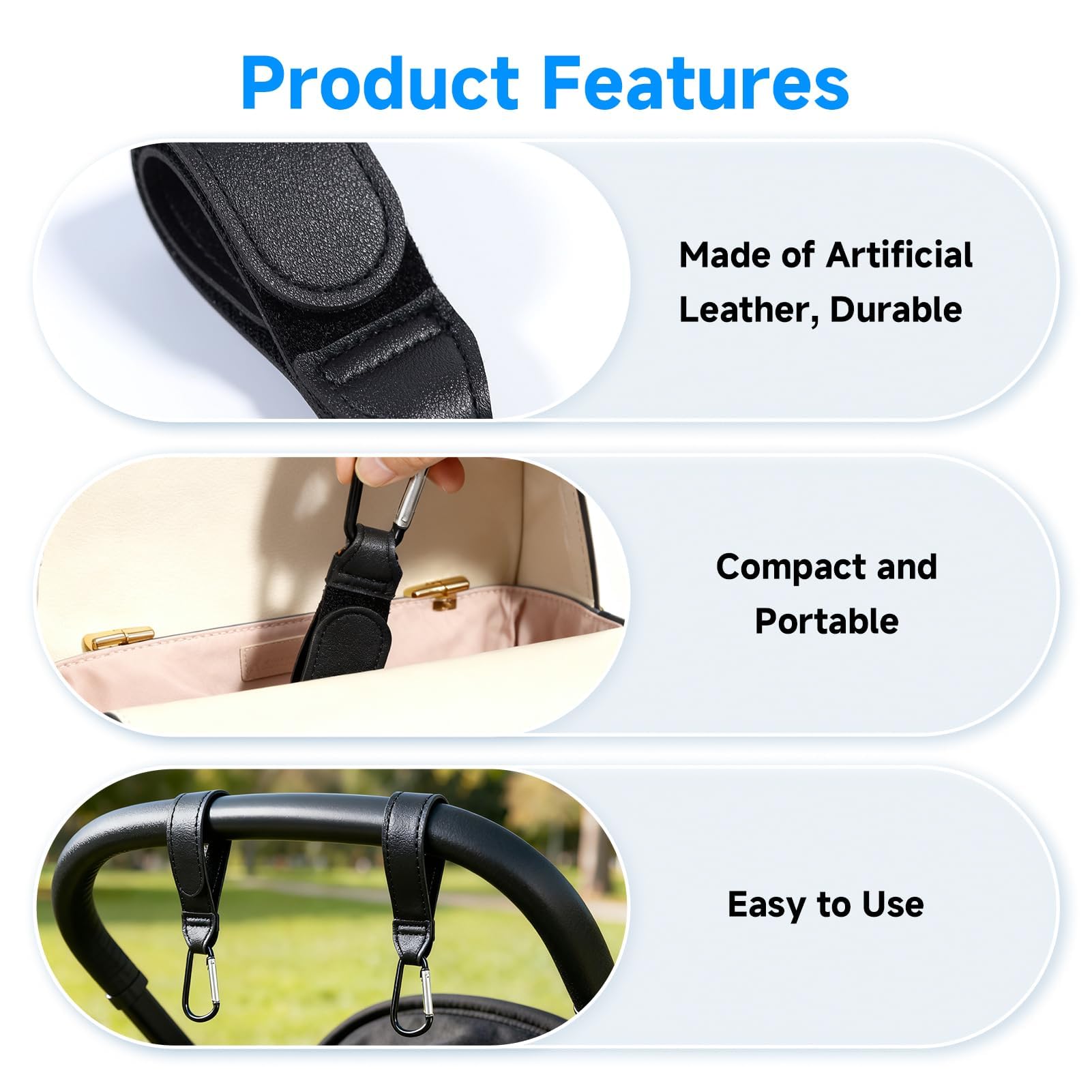 Dvvsav compact stroller clip folds flat for quick storage.