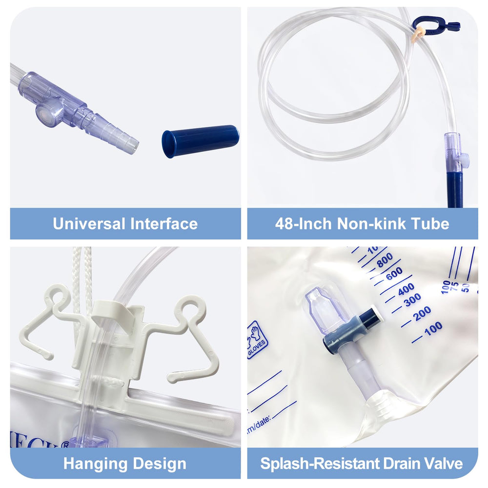 DWCHECK clips and hanging hook securely attach to bedrails.