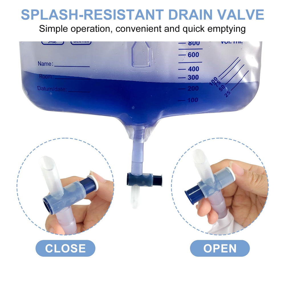 DWCHECK splash-resistant drain spout reduces spills.