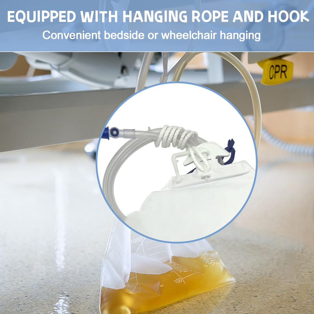 DWCHECK hanging rope enables bedside hanging for easier monitoring.