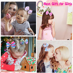 Dwenarry 12-pcs heart-print hair bows add cute charm to everyday looks.