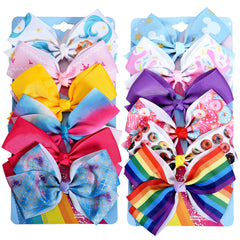 Dwenarry 12-pack rainbow heart bow with alligator clip secures toddler hair.