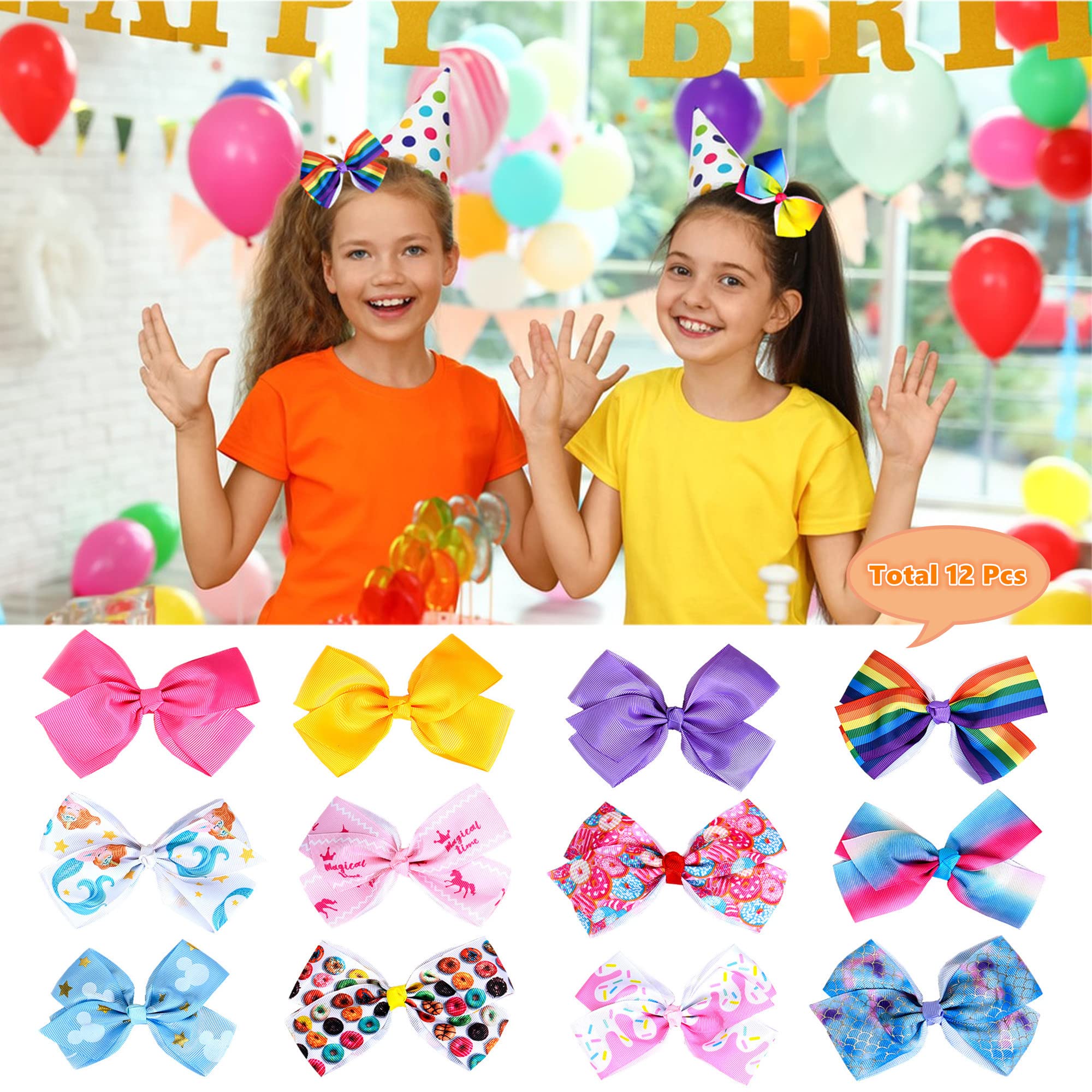 Dwenarry solid purple bow with teeth clip for stable styling.