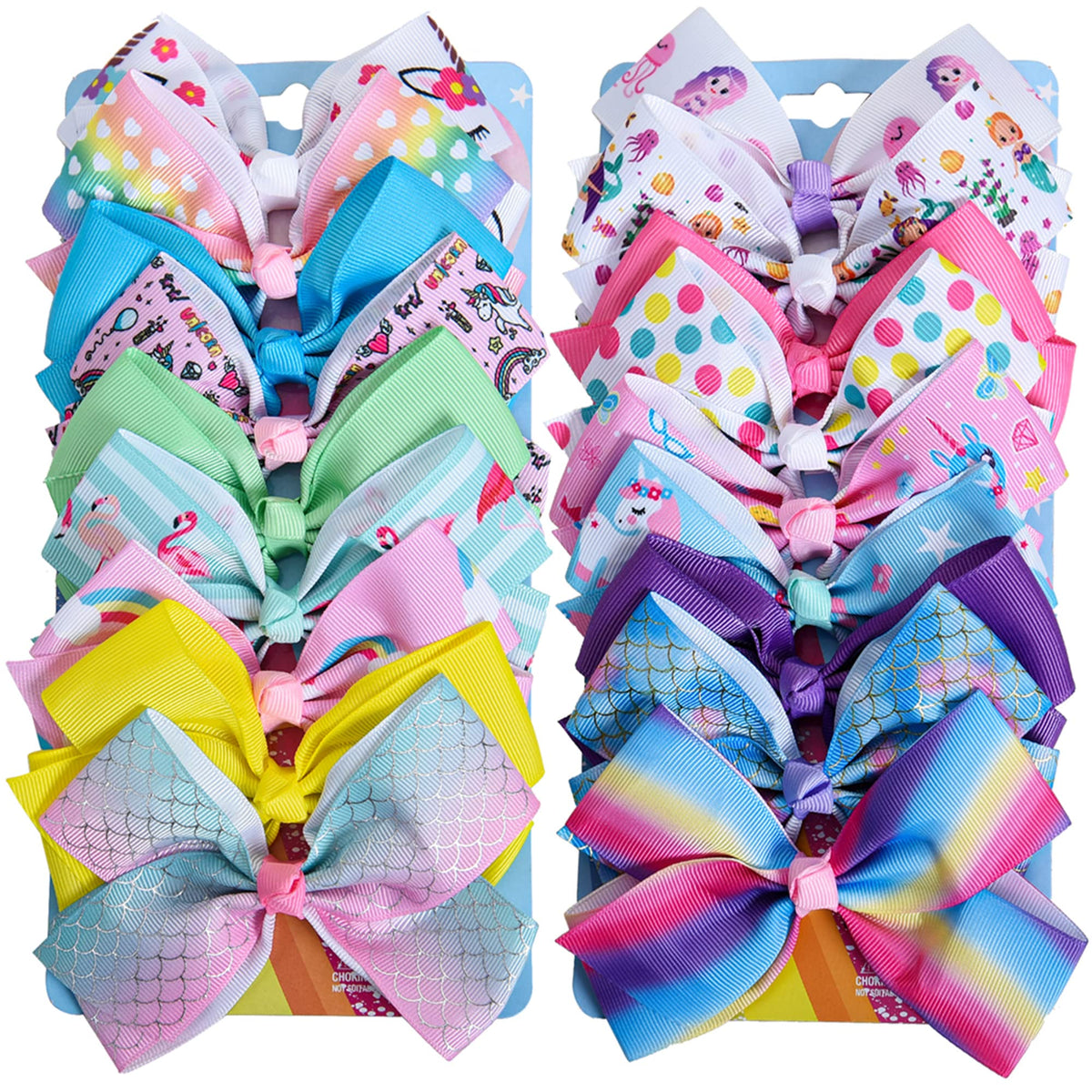 Dwenarry rainbow heart bows with alligator clips for daily outfits