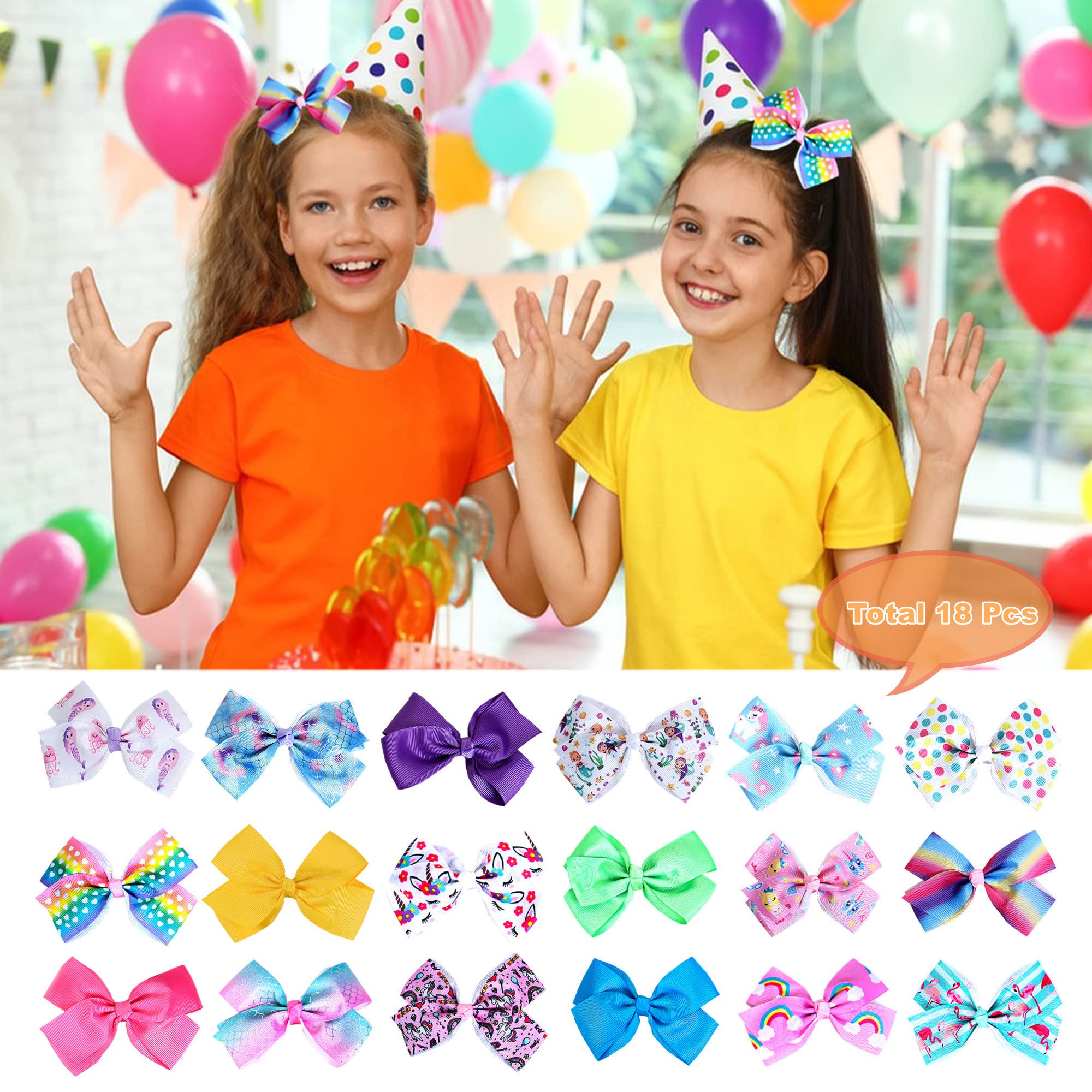 Dwenarry colorful bows for toddlers with bright prints