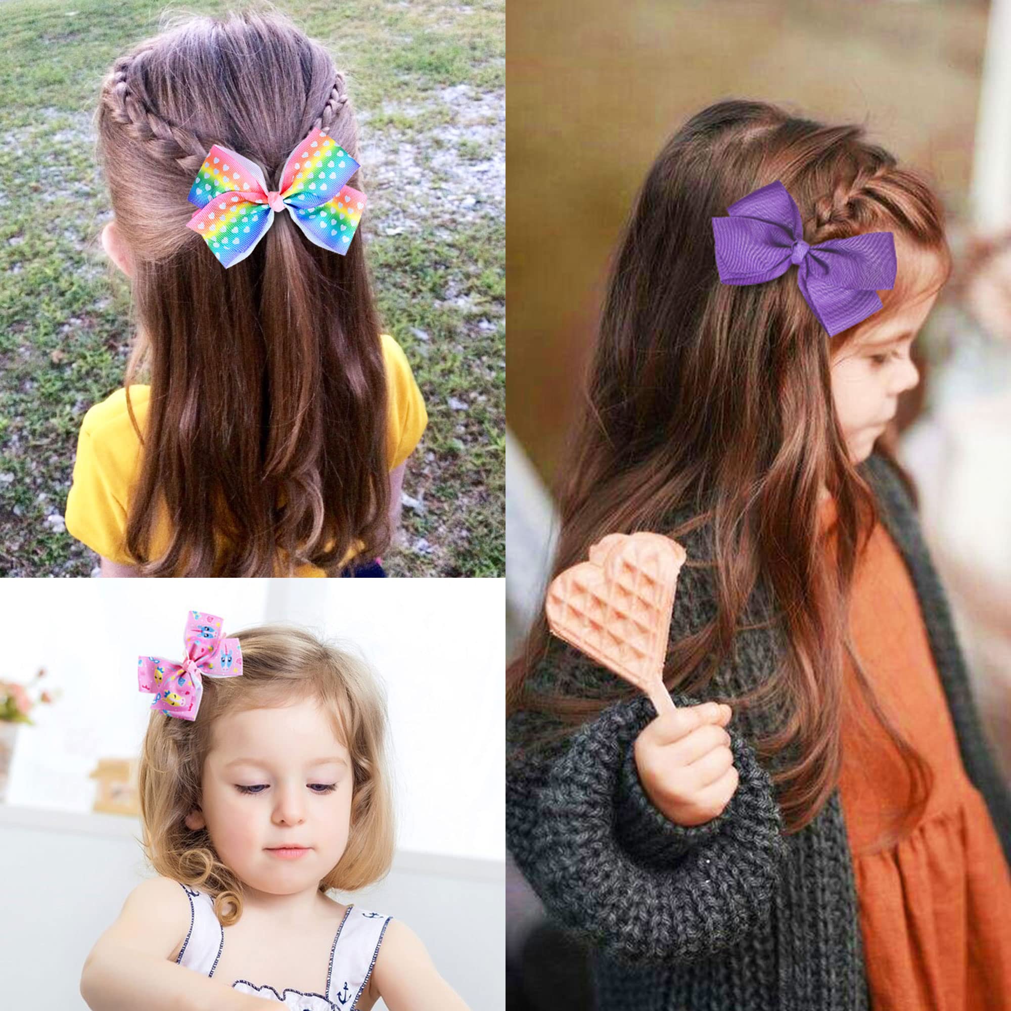 Dwenarry heart and mermaid print bows for playful looks