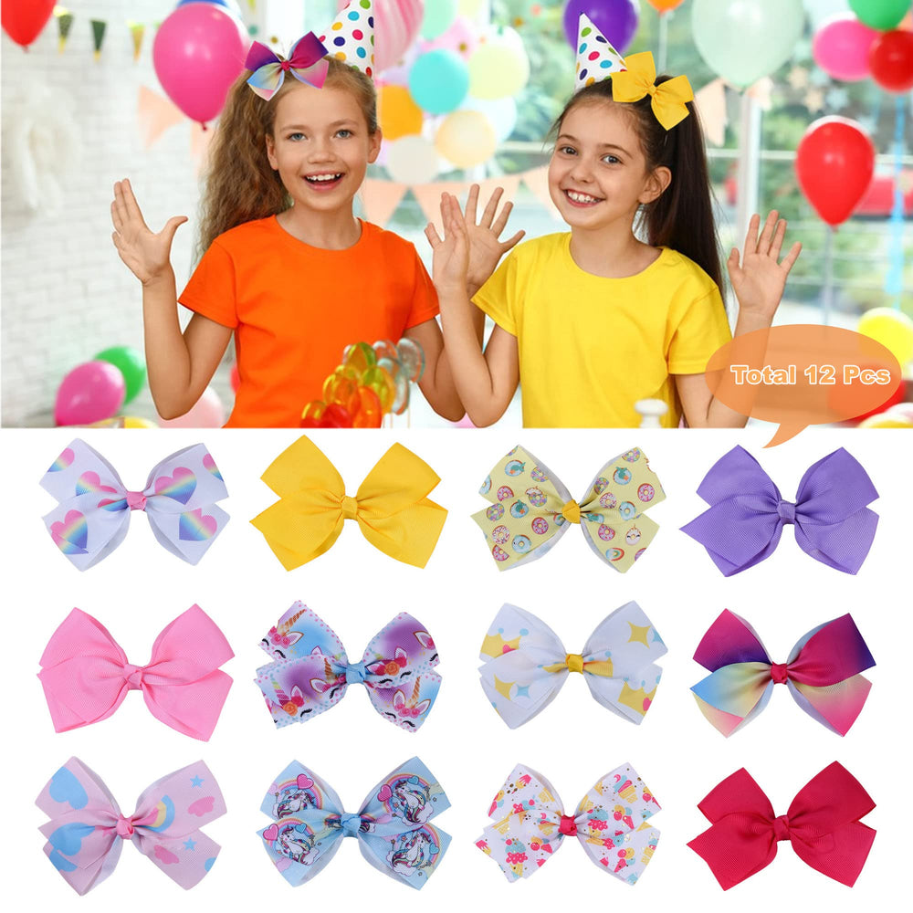 Dwenarry sky blue mermaid print bow clip with playful shimmer