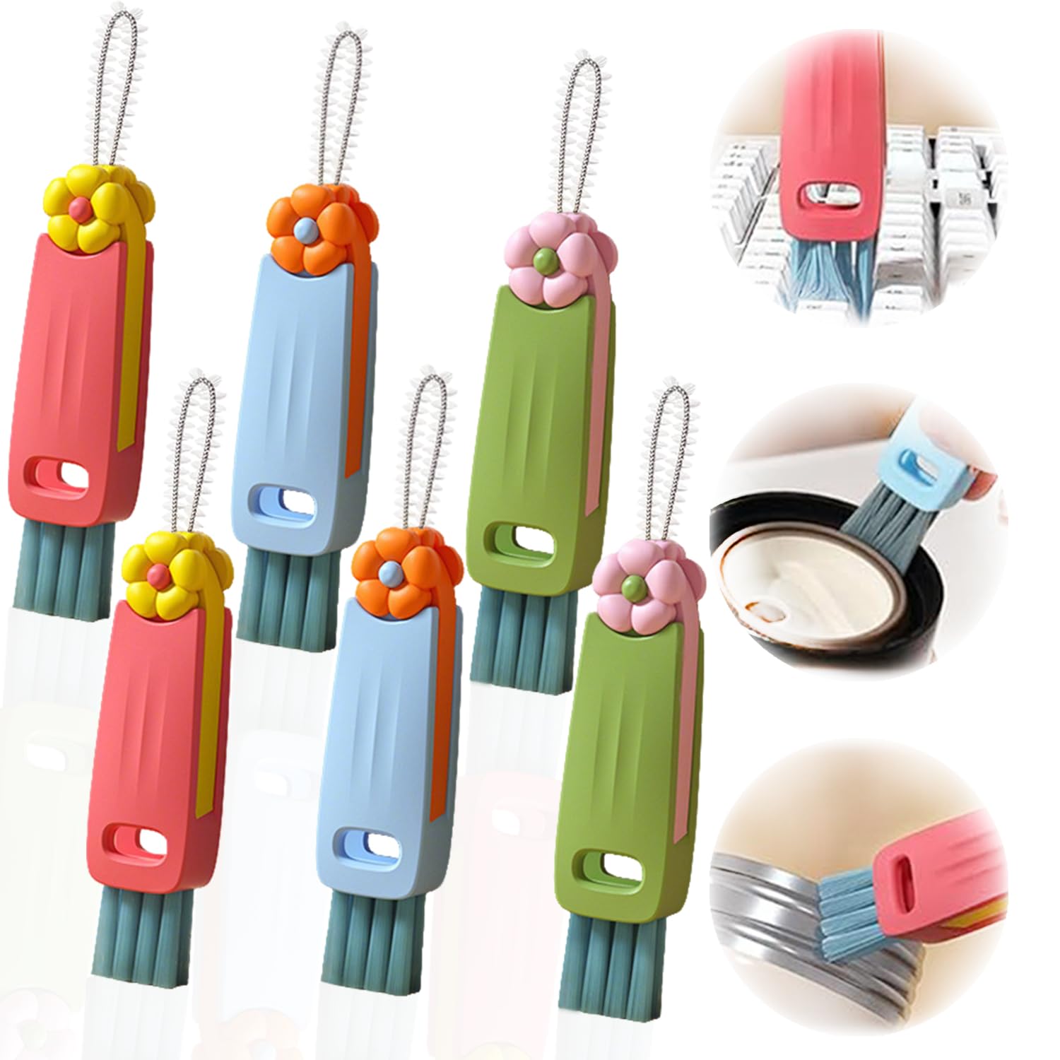 DWNDN 3 in 1 cup lid gap brush with U-shaped silicone cleans crevices and rims