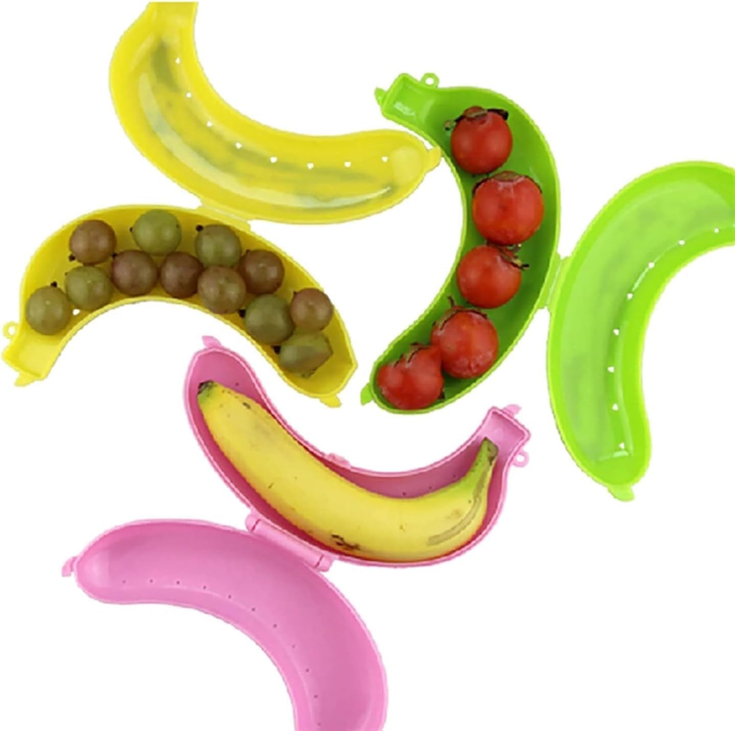 Dwuww durable plastic outer shell protects bananas on travel.