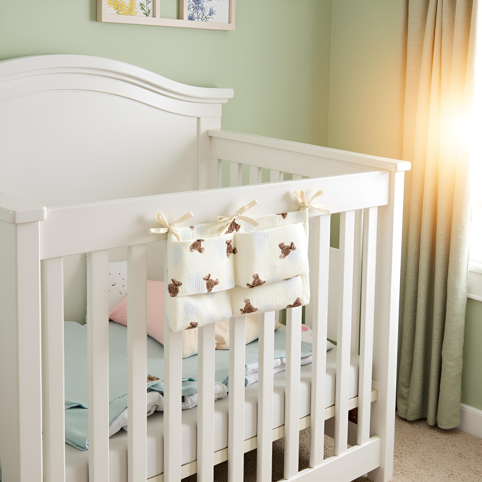 Dwuww dormitory bed organizer in white blends with any room
