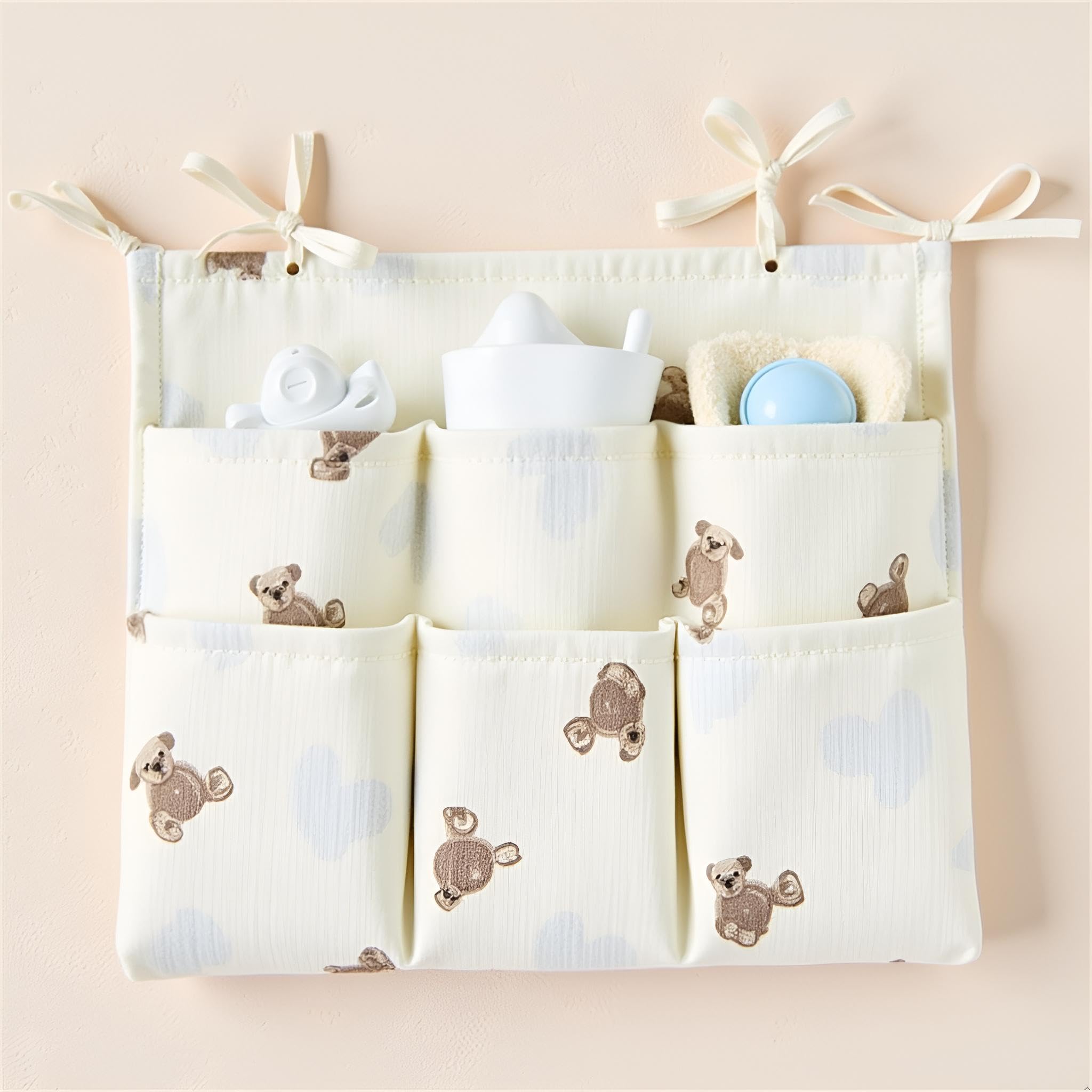 Dwuww white nursery storage pocket system for compact spaces