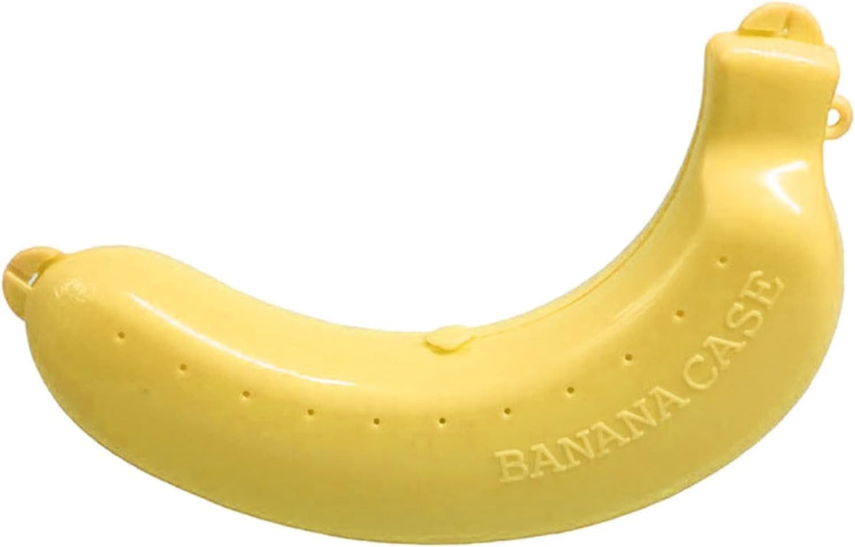 Dwuww yellow banana storage case closed for portable freshness at picnics.