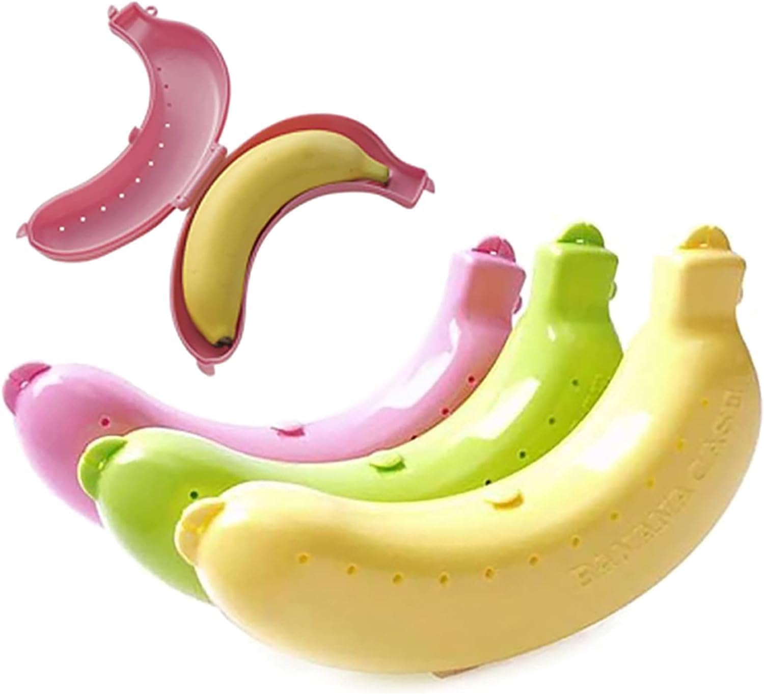 Dwuww yellow banana storage case for picnic packing and camping.