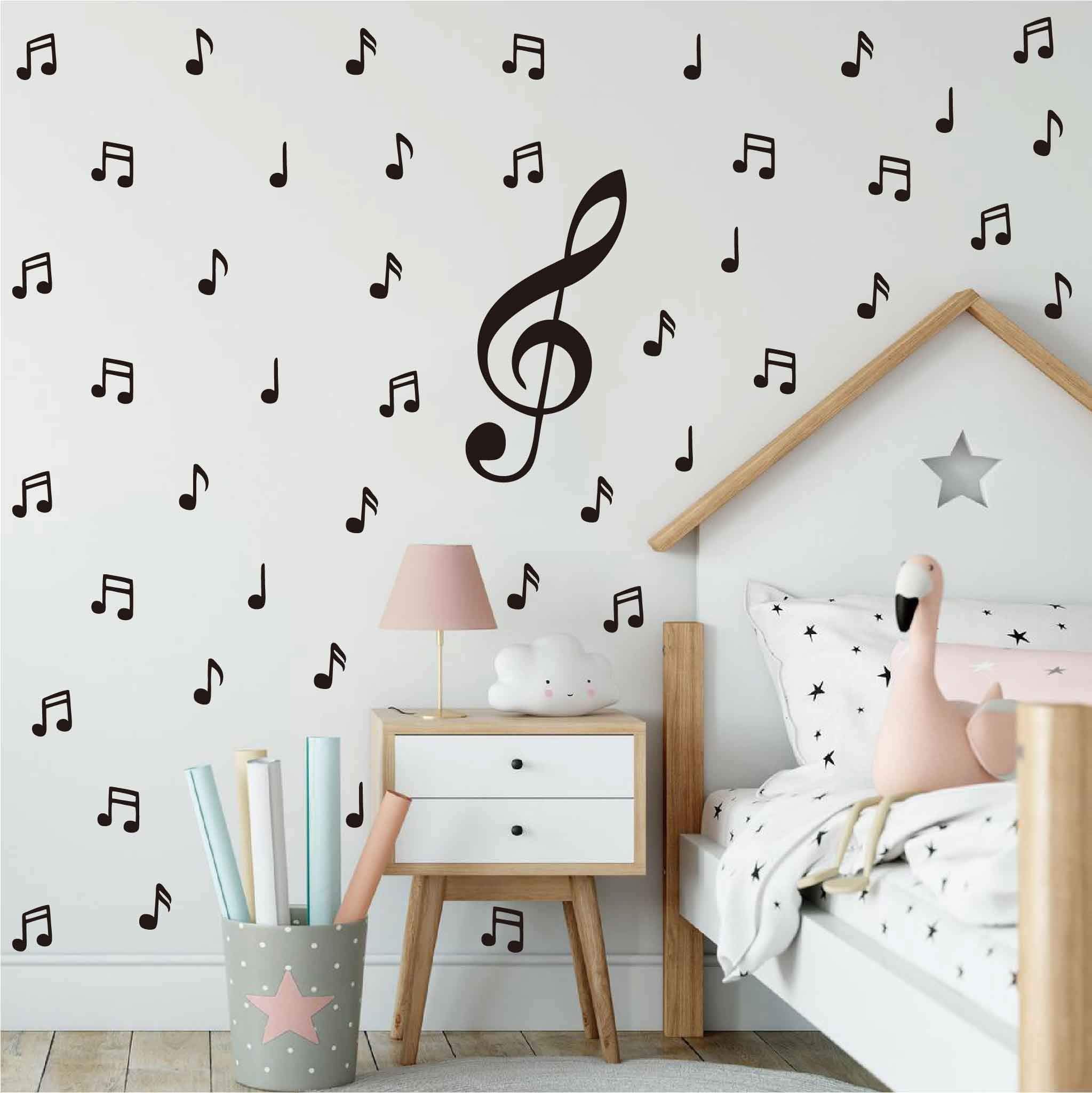 DXLING music note big logo wall sticker for kids' room decor.