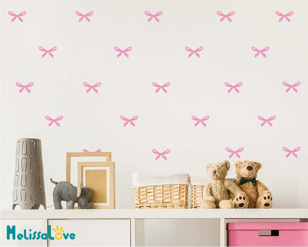 DXLING pink ribbon wall decal, ideal for princess bedrooms and DIY murals
