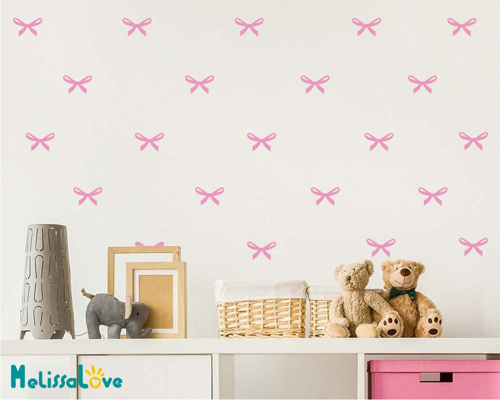 DXLING pink ribbon wall decal, ideal for princess bedrooms and DIY murals