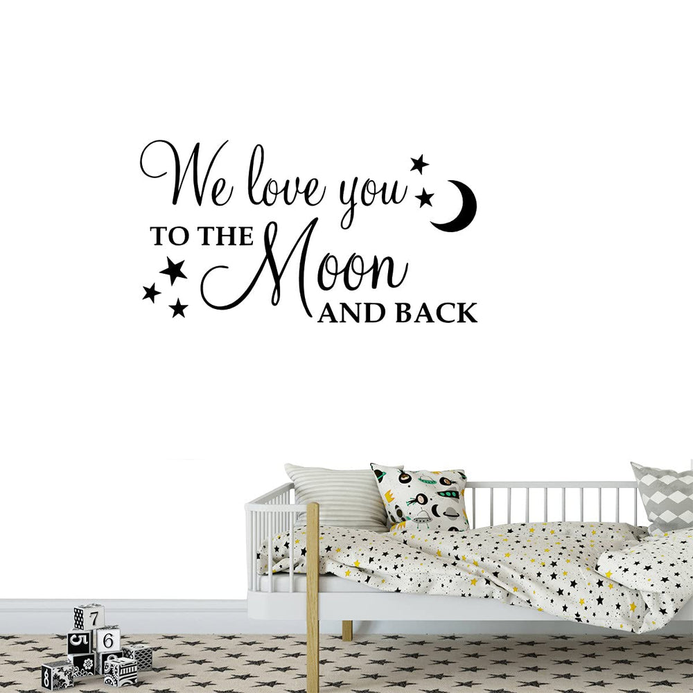 DXLING We Love You to the Moon and Back wall decal, 57x32, adds painted-look charm.