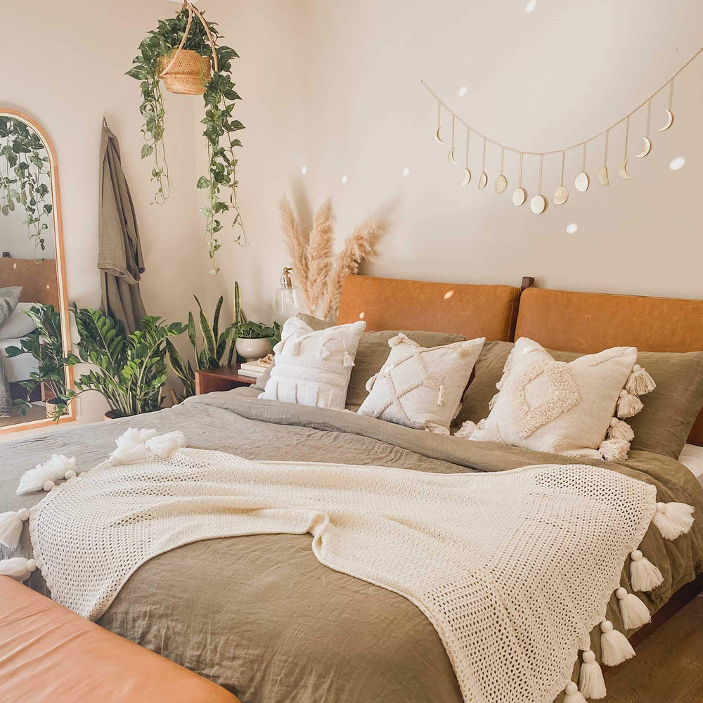 Dylan N Duke bedroom boho wall decor for a warm accent.