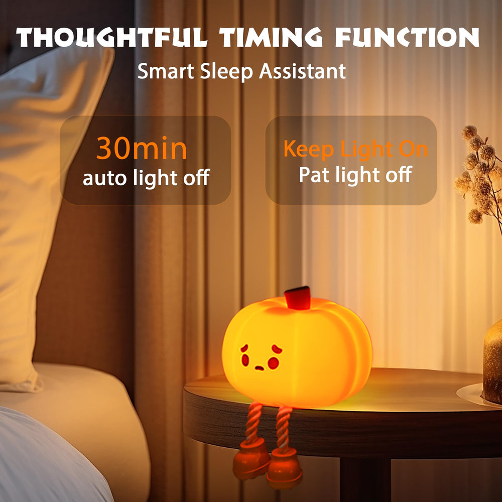 Dylviw Pumpkin Night Light on a desk for everyday tasks and study