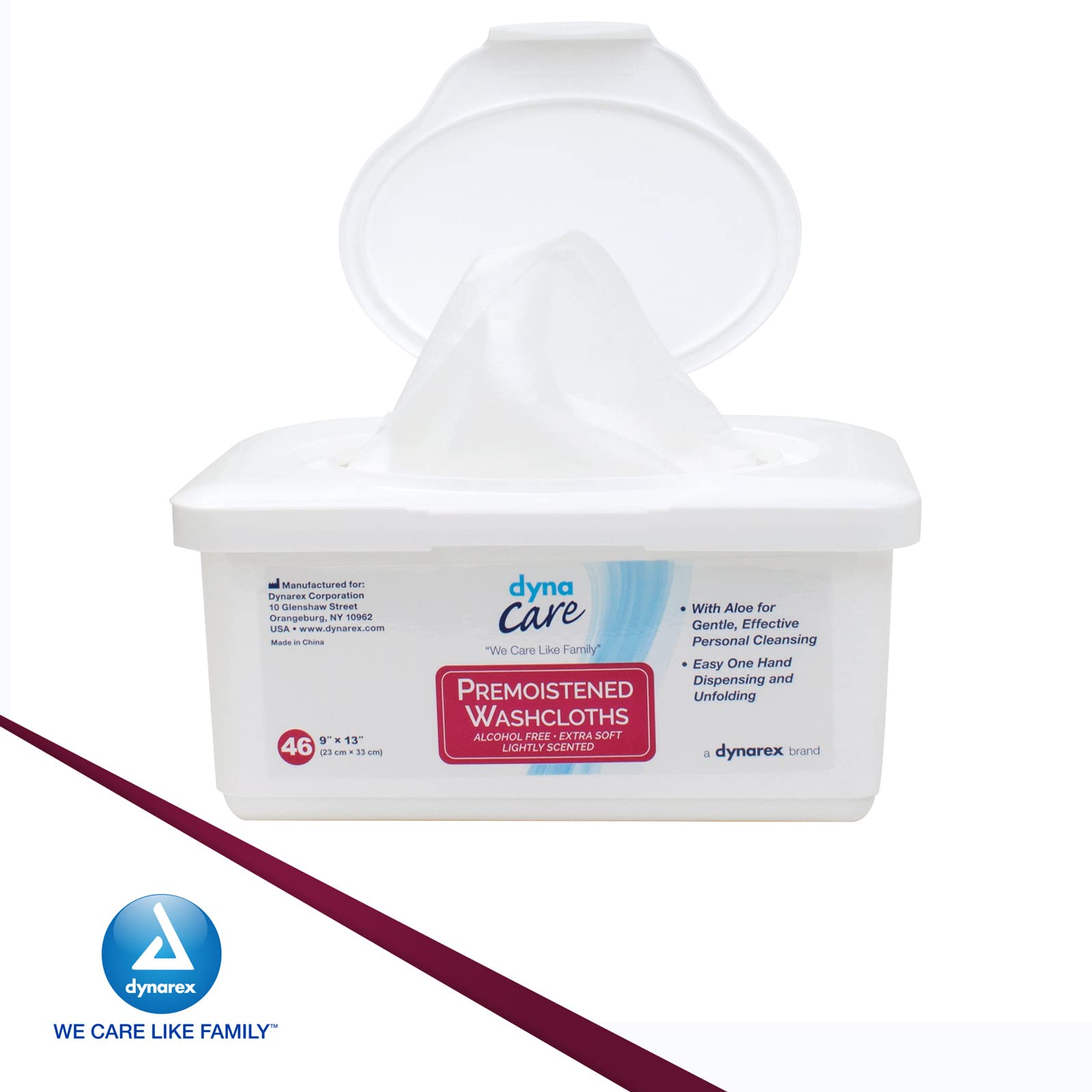 Dynarex wipes in a bed bath scenario for personal care.