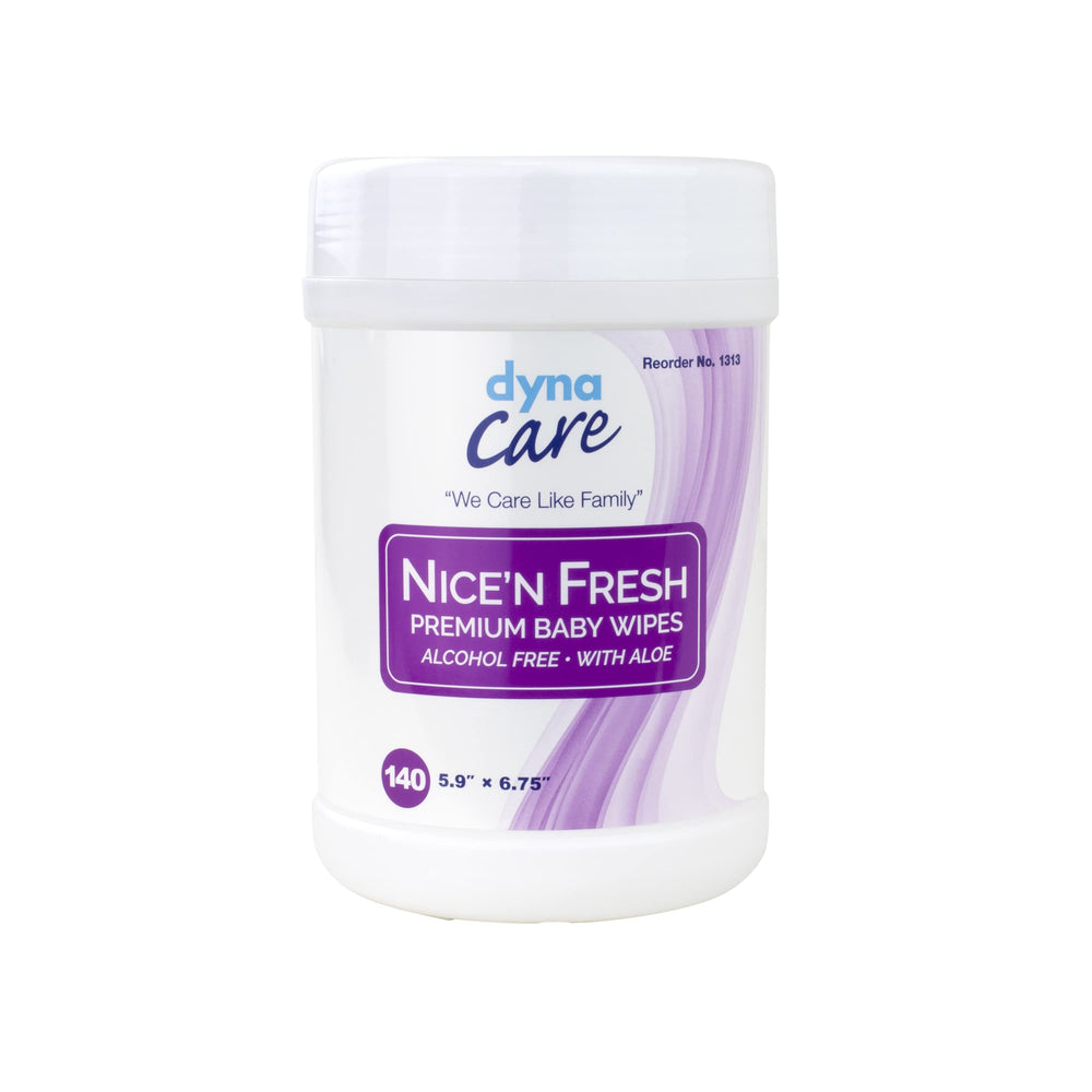 Dynarex Nice'n Fresh canister with 140 wipes for quick cleanup