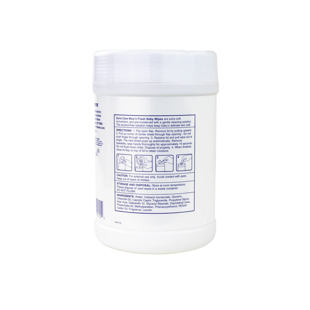 Close-up of Dynarex Nice'n Fresh nonwoven wipe texture