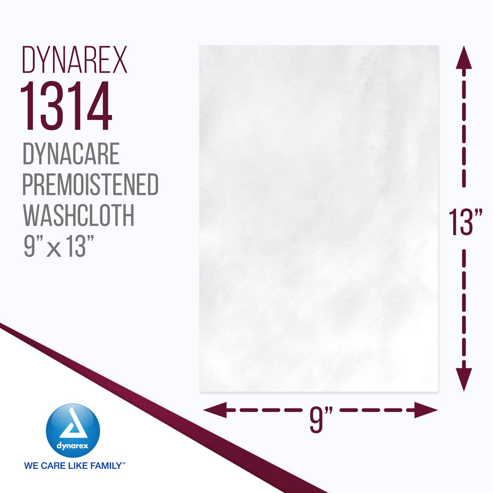 Dynarex pre-moistened wipes with lanolin and aloe for skin comfort.