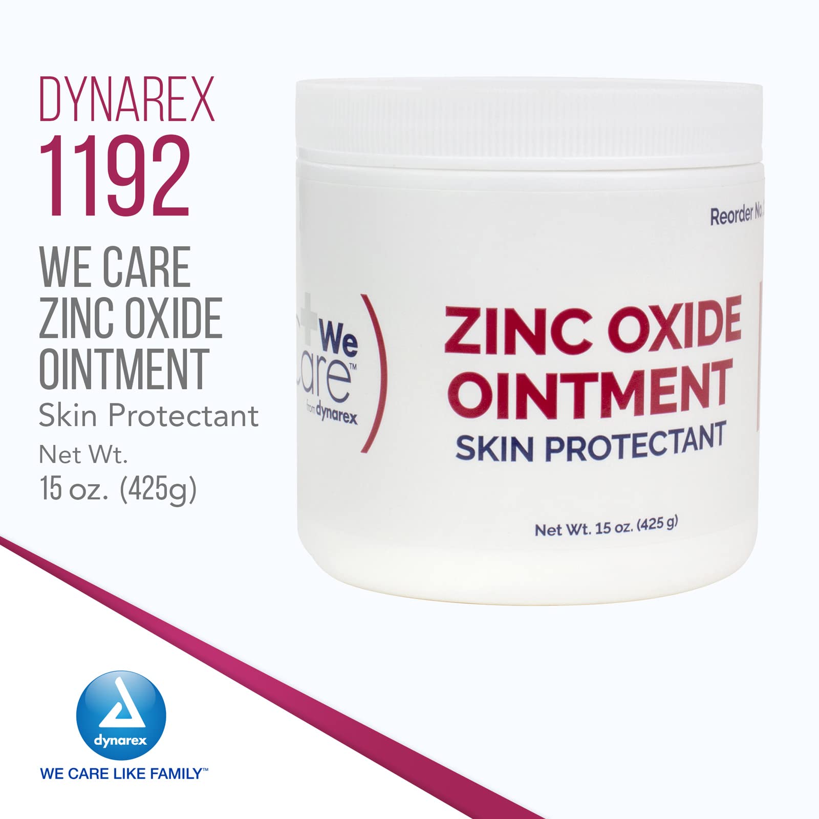 Dynarex zinc oxide ointment jar back label with usage directions