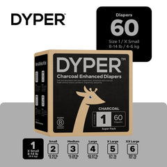 DYPER Charcoal Enhanced Diapers inner liner close-up shows soft, breathable surface.