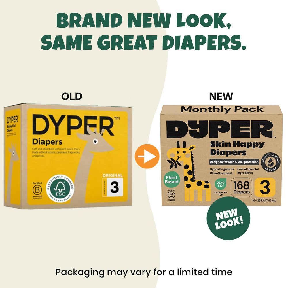 DYPER bamboo viscose layer for gentle skin and moisture management.