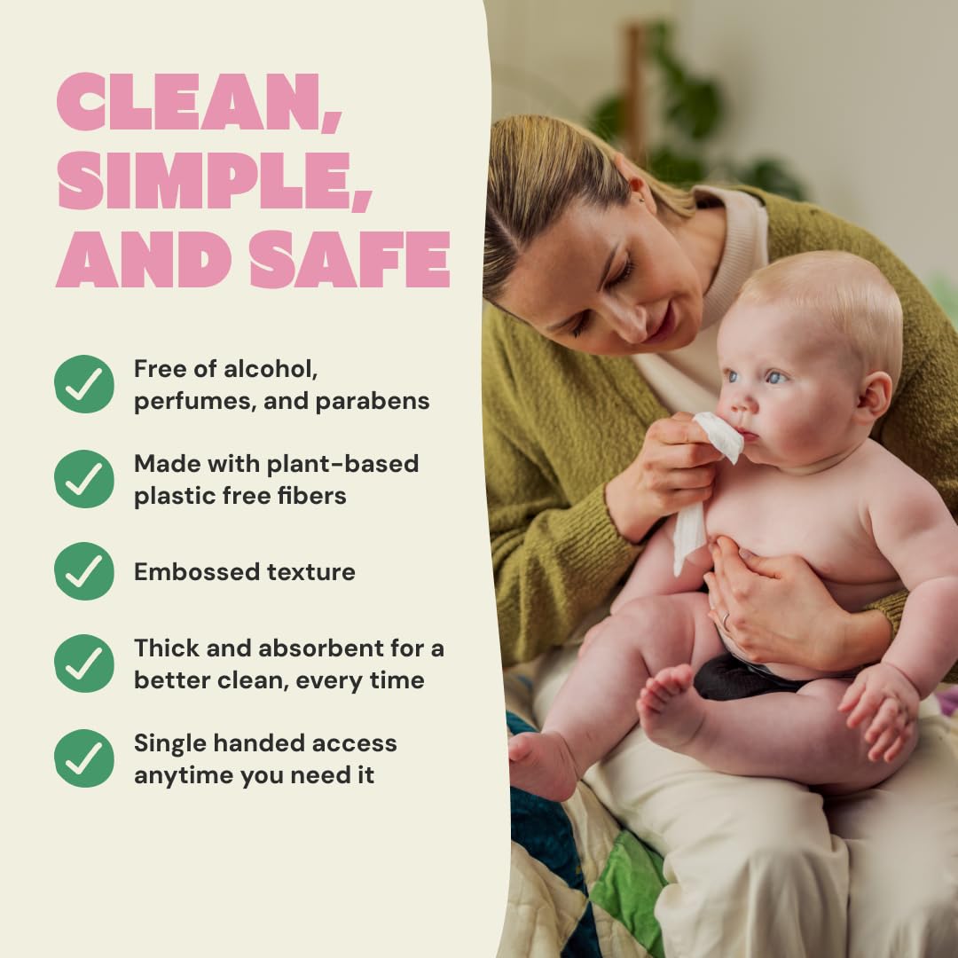 Close-up of plant-based materials in DYPER wipes for delicate skin.