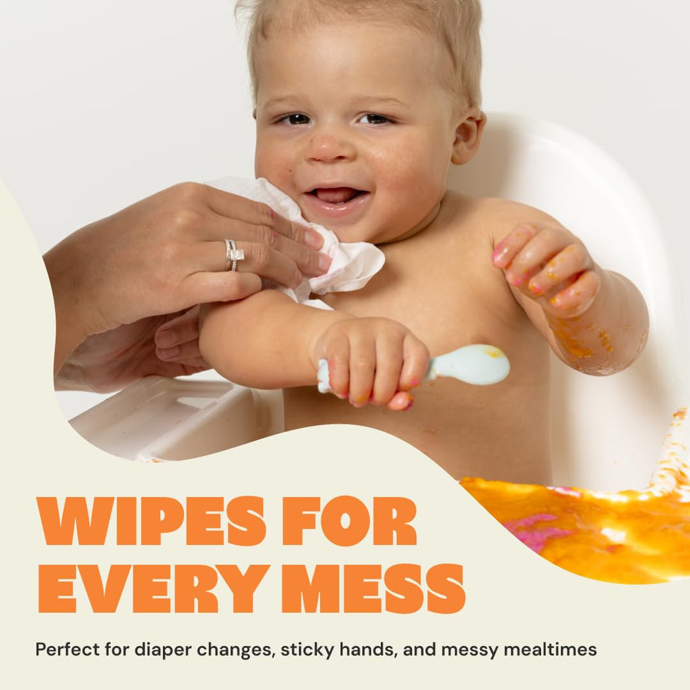 DYPER wipes gently clean hands and face for quick cleanup.