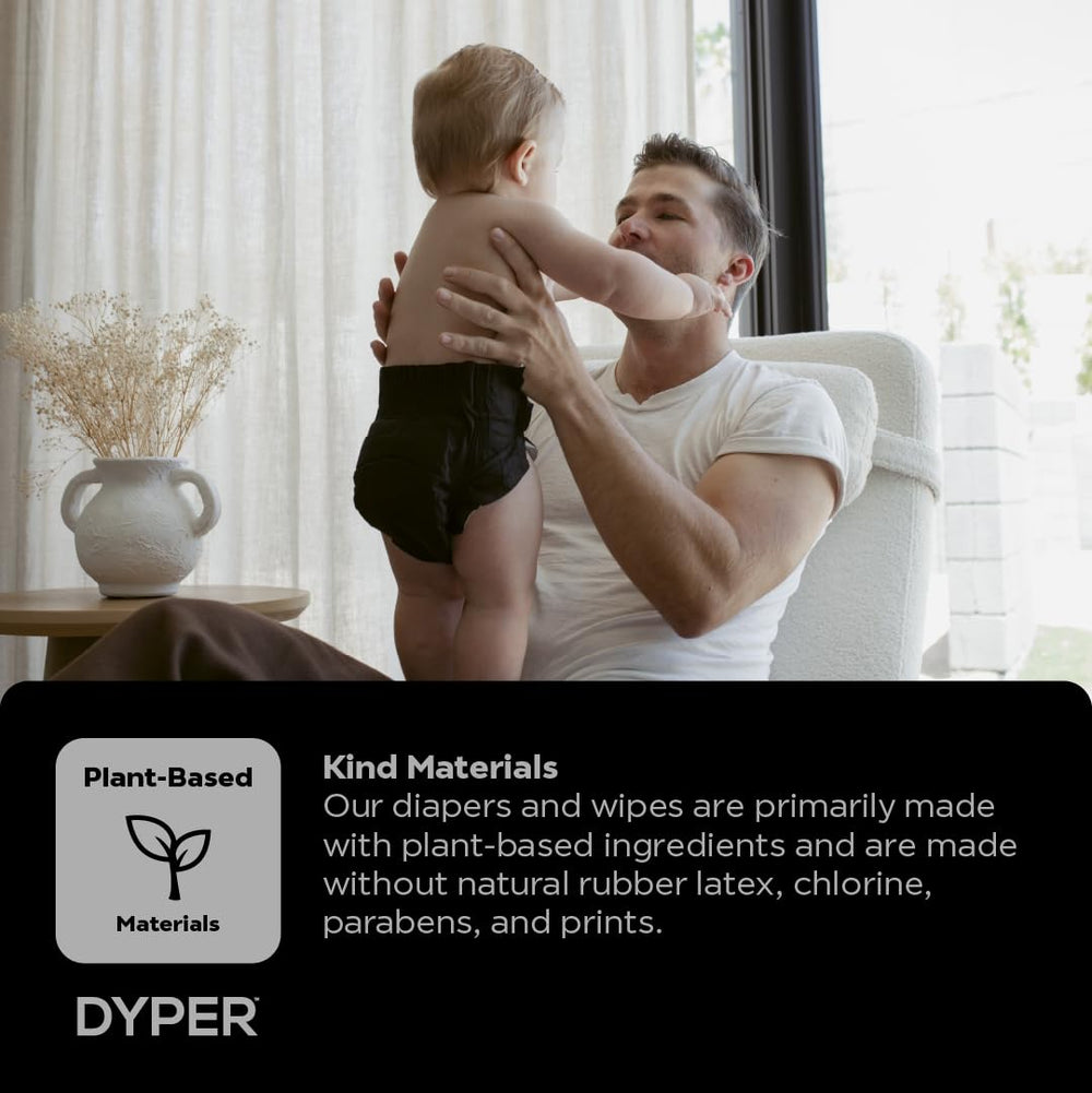 DYPER sensitive-skin friendly diaper close-up, latex and fragrance free.