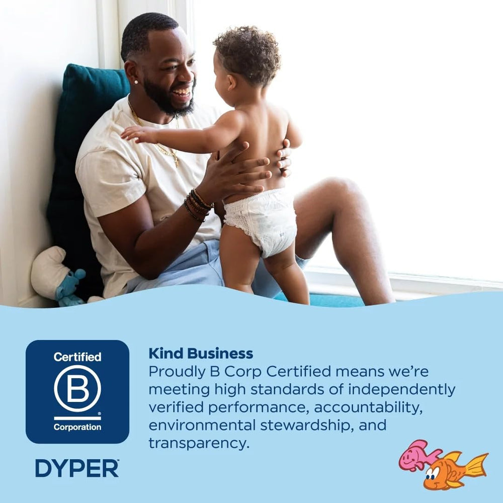 Size 1 diaper on baby demonstrating secure fit and comfort