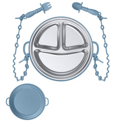 DZDOV baby plate with suction keeps meals steady for self-feeding.