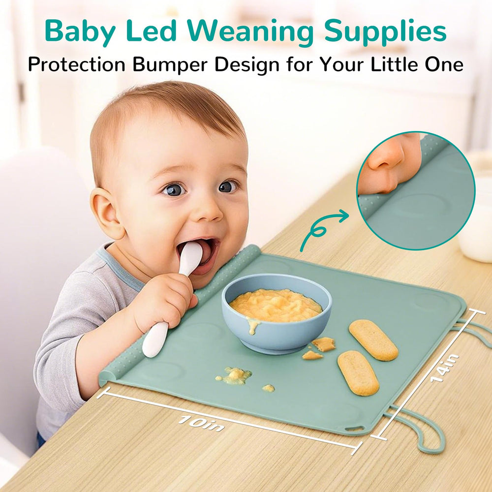 DZDOV silicone placemat is BPA-free and dishwasher-safe for simple cleanup.