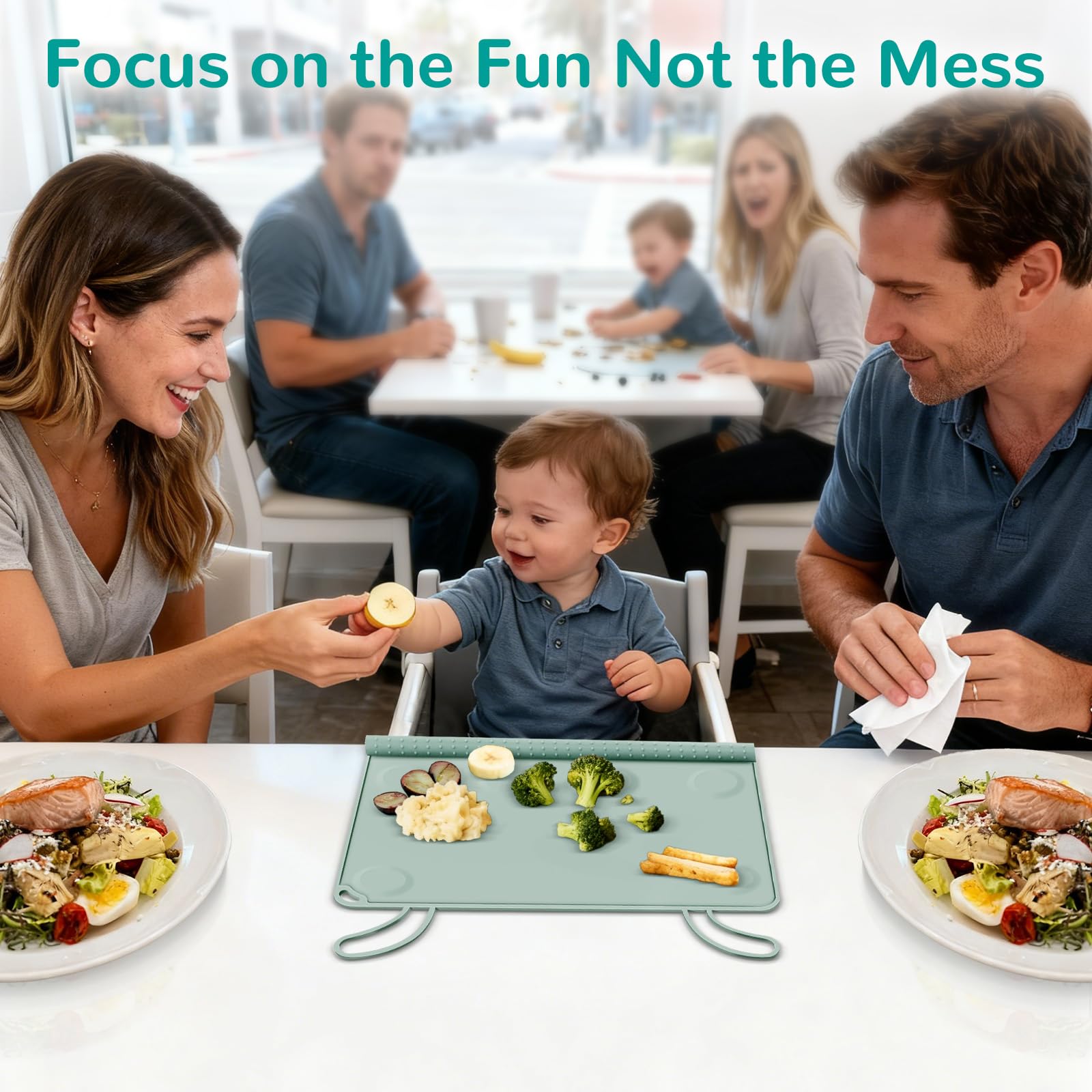 DZDOV placemat creates a clean barrier on public tables during meals.