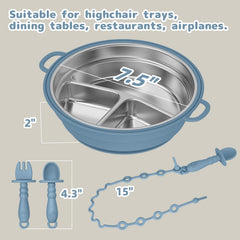 DZDOV divided-design plate prevents mixing and supports balanced toddler meals.