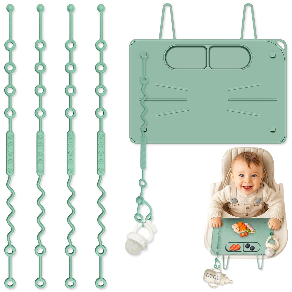 DZDOV portable silicone placemat with roll-up design for travel meals.