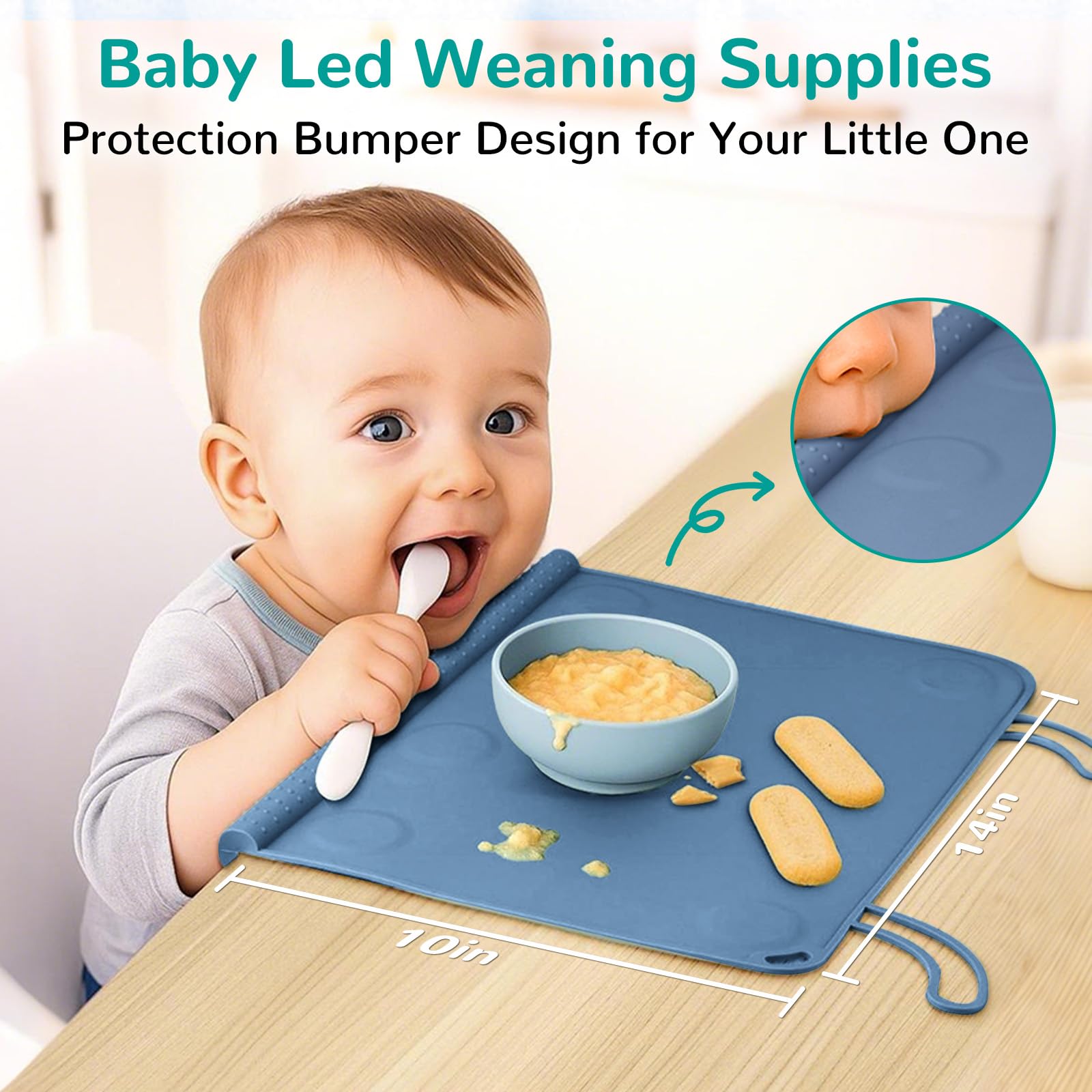 DZDOV silicone placemat is dishwasher-safe for quick cleanup.