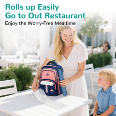 DZDOV placemat featuring teething bumper protects edges during meals.
