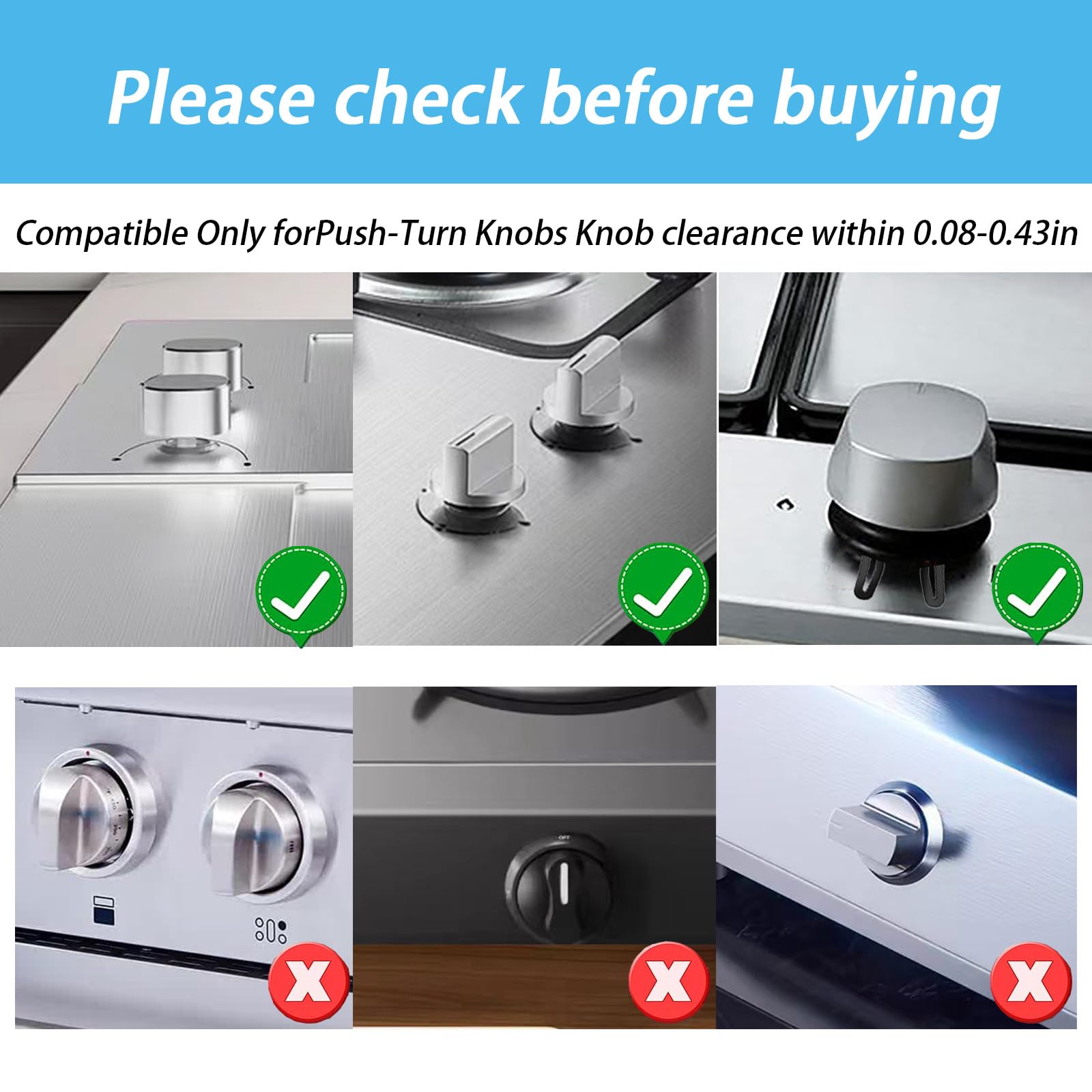 DZDXDZSW knob lock dimensions indicate gap compatibility.
