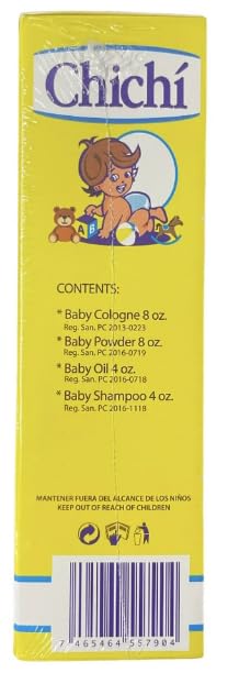E de B Chichi Kit baby powder 8oz tub delivers moisture-absorbent freshness.