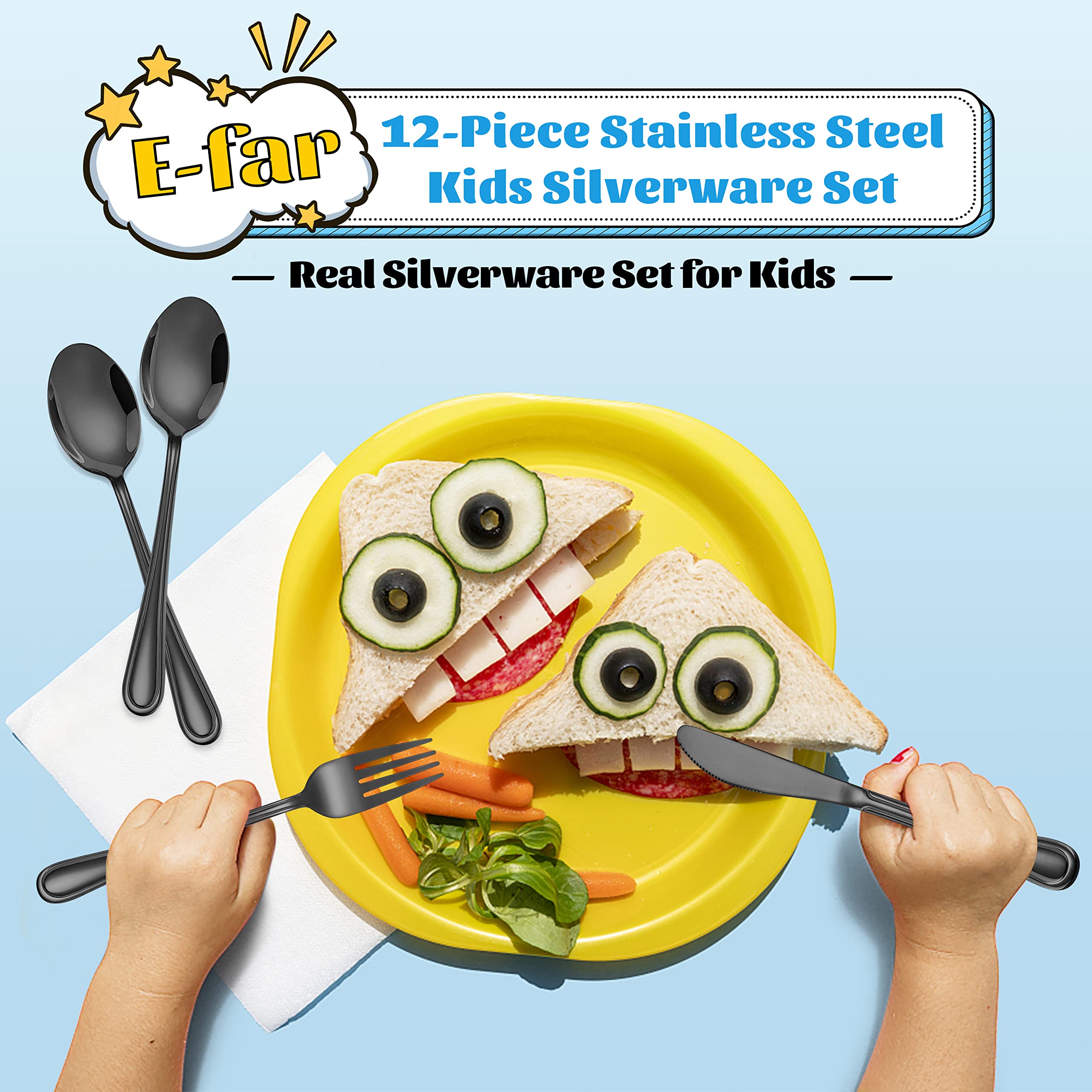 E-far 12-piece set versatile for meals, snacks, or lunchboxes