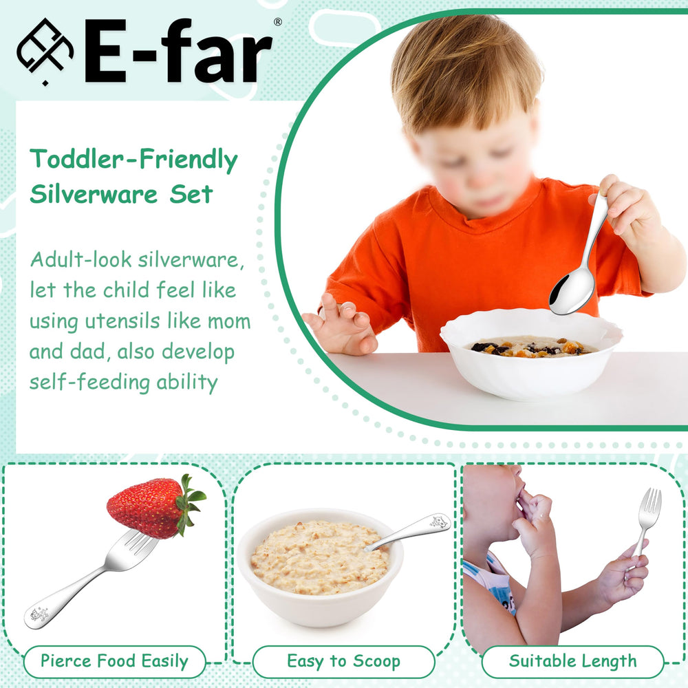 Bright silver color of E-far set appeals to kids during meals